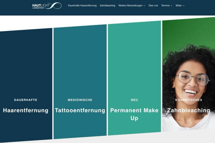 Farbpalette Grün Blau auf dienstleister Webseite