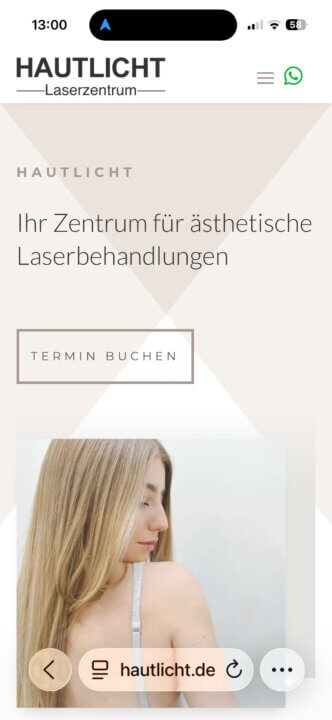 Startseite optimiert für Mobilansicht