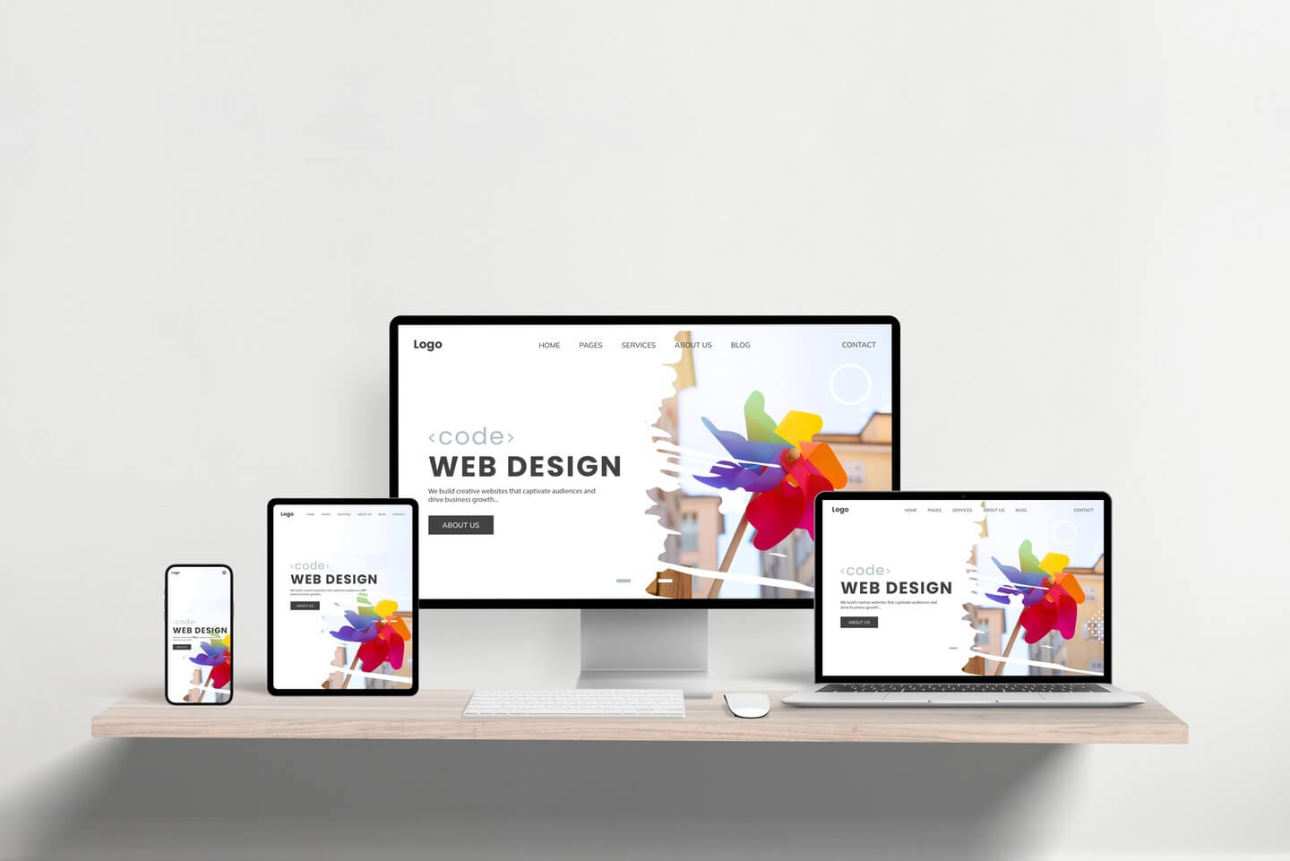 Webdesign mit Farbe -Beispiele für responsive Design
